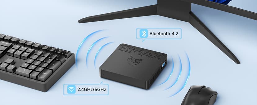 Bmax Mini PC B1 Pro Intel Gemini Lake N4000 (Up to 2.6GHz), 8GB LPDDR4 128GB eMMC Support M.2 SSD Expansion (512GB/2TB), 4K Dual Display 2.4G/5G WiFi & BT4.2 Mini Desktop Computer for Home/Office