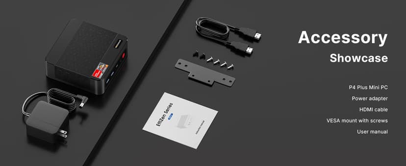 Mini PC P4 Plus, AMD Ryzen 7 5825U Mini Computers, 32GB DDR4 RAM 1TB m.2 NVMe SSD, Dual 2.5GbE LAN Ports/WiFi 6E/BT5.2, 4K Triple Display, Dual NVMe SSD Slots Mini Gaming PC