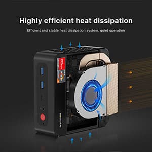 P4 Mini PC,AMD Ryzen 7 5700U(8C/16T, up to 4.3Ghz) 32GB DDR4 1TB NVMe SSD Mini Computers, Dual 2.5G LAN Ports, Dual NVMe Slots, Triple Display, WiFi 6, BT5.2