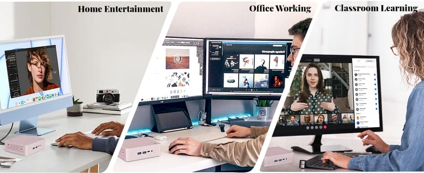 NIMO Mini PC Desktop, 16GB RAM 1TB SSD 12th Gen N100(Beat i3 1115G4) Mini Desktop Computers with USB3.2 BT5.2 WiFi 6, 4K Triple-Monitor Display Micro Computer for Student Home Office