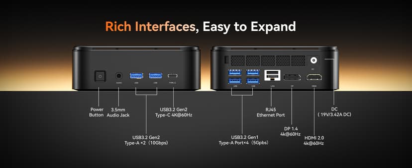 KAMRUI Mini PC with AMD Ryzen 7 PRO 5875U, 16GB DDR4 512GB M.2 SSD Mini Computer, Mini Gaming PC with USB Type-C, Desktop Computer Supports Triple 4K Display, WiFi 6, BT 5.2