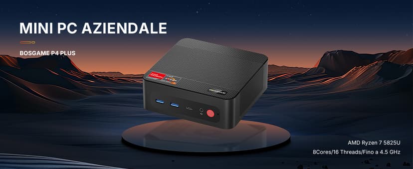 Mini PC P4 Plus, AMD Ryzen 7 5825U Mini Computers, 32GB DDR4 RAM 1TB m.2 NVMe SSD, Dual 2.5GbE LAN Ports/WiFi 6E/BT5.2, 4K Triple Display, Dual NVMe SSD Slots Mini Gaming PC