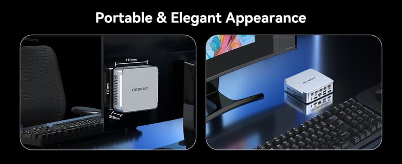 GEEKOM Mini PC XT13 Pro, with 13th Gen Intel i9-13900H Mini Computers(14 C/20T, Up to 5.4GHz) 32GB DDR4/2TB PCIe Gen 4 SSD Windows 11 Pro Support USB 4.0/2.5G LAN/8K/Quad Displays/Wi-Fi 6E/BT5.2