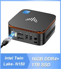 KAMRUI Mini PC, 16GB DDR4 RAM 512GB M.2 SSD, Mini Computer Intel Twin Lake N150 (Upgraded N100, 4 Cores, up to 3.6GHz), Desktop Computer Dual 4K, Ethernet, WiFi, Bluetooth for Business, Office, Home