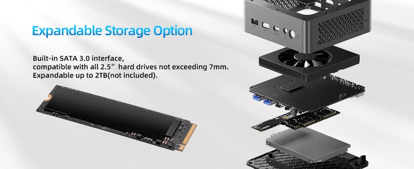 Mini PC, Intel 12th Alder Lake N100 (up to 3.4GHz), 16GB DDR4 RAM 512GB M.2 SSD Dual LAN, Mini Desktop Computers Windows 11, 4K Triple Display, Type-C, WiFi 6, BT 5.2, Micro PC for Home Office