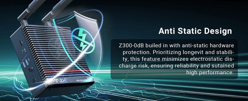 MINIX Fanless Windows 11 Pro Mini PC, Intel 12th Gen N300, NEO Z300-0dB 16GB DDR4, 512GB M.2 PCIe Gen3 x 4 SSD Micro Desktop Computer, 4K Dual Display/2.5G LAN, for Business Home Office Multi-Tasking