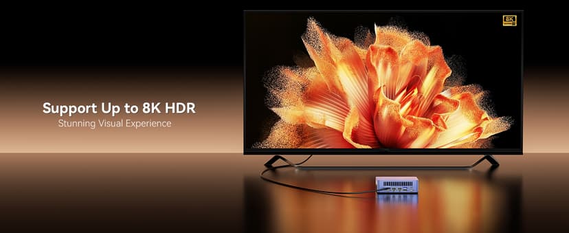 GEEKOM Mini PC AX8 Max, Dual 2.5G Lan AMD Ryzen 7 8745HS (Up to 4.9GHz, 3 Mode) Desktop Computers, Radeon 780M, 32GB DDR5 5600MHz RAM 1TB PCIe SSD, 2xUSB4/PD/WOL/8K 4 Display/Gaming/Business/Win11 Pro