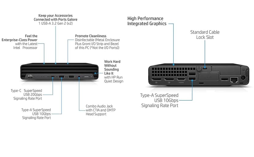 HP Elite Mini 800 G9 Business Desktop Computer, 14th Gen Intel 20-Core i7-14700 up to 5.4GHz, 32GB DDR5 RAM, 1TB PCIe SSD, WiFi 6, Bluetooth, Type-C, Keyboard and Mouse, Windows 11 Pro, AZ-XUT