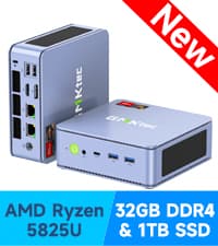 GMKtec Mini PC, Intel Twin Lake N150 (Upgraded N100), 16GB DDR4 RAM 512GB PCIe M.2 SSD, Desktop Computer 4K Dual HDMI/USB3.2/WiFi 6/BT5.2/2.5GbE RJ45 for Office, Business