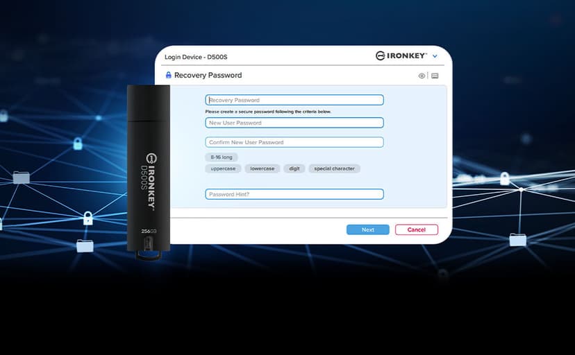 Kingston Ironkey D500S 128GB Encrypted Flash Drive | Dual Hidden Partition | FIPS 140-3 Level 3 | XTS-AES 256-bit | BadUSB and Brute Force Protection | Multi-Pin Option | IKD500S/128GB