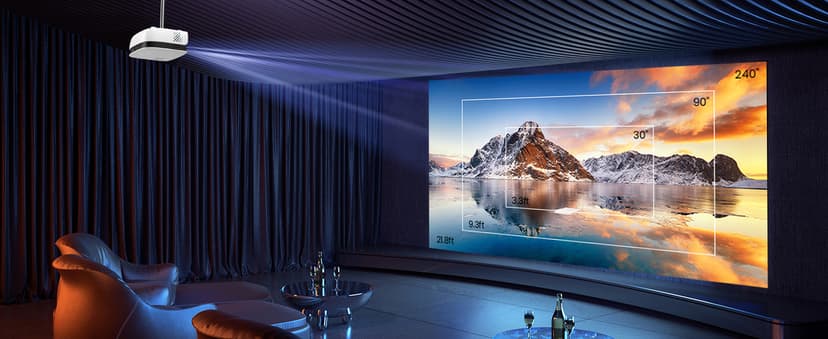 Outdoor Projector, Mini Projector for Home Theater, 1080P and 240" Supported Movie Projector 7500 L Portable Home Video Projector Compatible with Smartphone/TV Stick/PS4/PC/Laptop