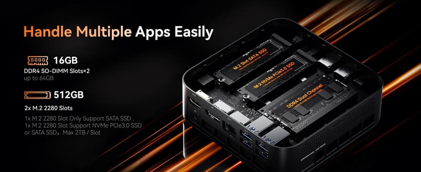 KAMRUI Mini PC with AMD Ryzen 7 PRO 5875U, 16GB DDR4 512GB M.2 SSD Mini Computer, Mini Gaming PC with USB Type-C, Desktop Computer Supports Triple 4K Display, WiFi 6, BT 5.2