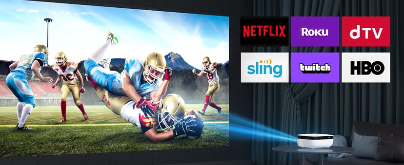 Outdoor Projector, Mini Projector for Home Theater, 1080P and 240" Supported Movie Projector 7500 L Portable Home Video Projector Compatible with Smartphone/TV Stick/PS4/PC/Laptop