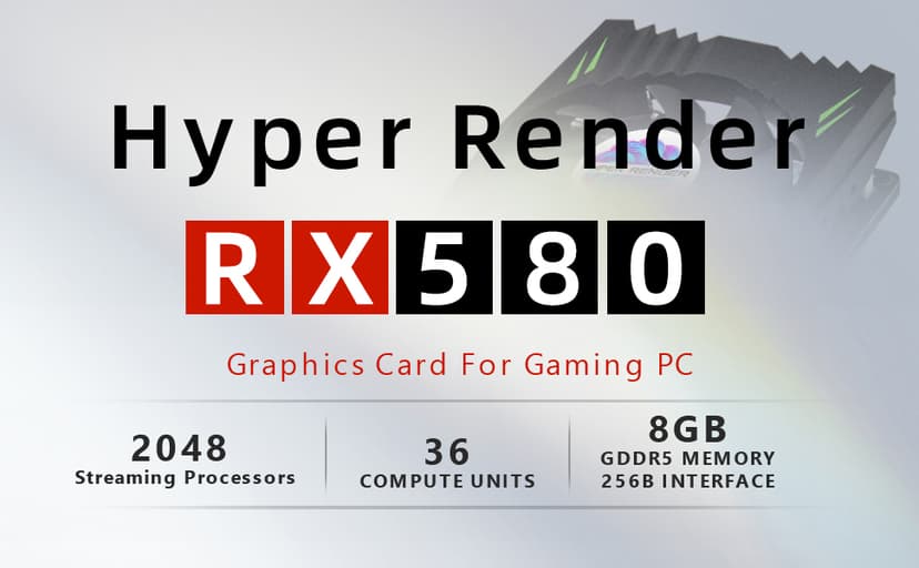 RX 580 Graphics Card 8GB 2048SP GDDR5 256 Bit PC Gaming Video Card 3*DP 1*HDMI PCI Express 3.0 with Freeze Fan Stop for Desktop Computer GPU for Gaming PC