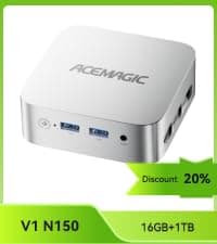 ACEMAGIC Vista Mini V1 Mini PC Computers, Intel Twin Lake N150(Turbo 3.6GHz), 16GB RAM 1TB M.2 SSD Mini Computer, 4K HDMI DP Dual WiFi/Bt, Gigabit Ethernet Vesa, Home/Office Micro Pc