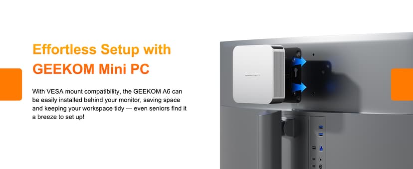 GEEKOM A6 Mini PC, AMD Ryzen 7 6800H(8C/16T, up to 4.7GHz), 32GB DDR5 RAM, 1TB PCIe 4.0 NVMe SSD, Radeon 680M, Compact Aluminium Design Windows 11 Pro Desktop Computer with USB4/8K UHD/Wi-Fi 6E/BT 5.2