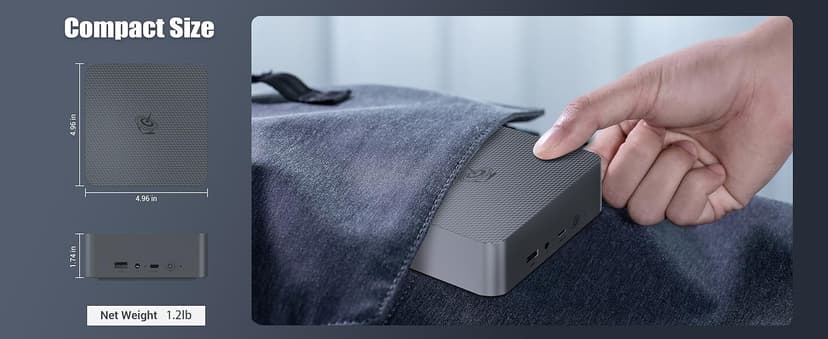 Beelink EQi12 Mini PC, Intel Core i5-12450H Processor (8C/12T, up to 4.4GHz), 16G DDR4 RAM 500GB M.2 2280 PCle 4.0x4 SSD, Mini Computer Support 4K@60Hz Dual Screen Display/WiFi6/BT5.2