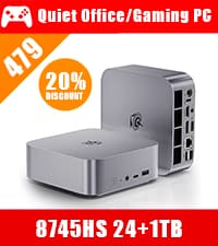 Beelink Mini PC, AMD Ryzen 7 8745HS(8C/16T, up to 4.9GHz), 24GB DDR5 RAM 1TB PCle4.0 SSD, SER8 Mini Computer Support 4K@144Hz, Tirple Display, HDMI+DP, WiFi6, BT5.2, USB4