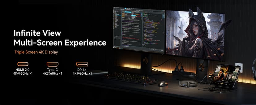 KAMRUI Mini PC with AMD Ryzen 7 PRO 5875U, 16GB DDR4 512GB M.2 SSD Mini Computer, Mini Gaming PC with USB Type-C, Desktop Computer Supports Triple 4K Display, WiFi 6, BT 5.2