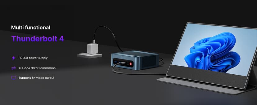 P2 Plus Mini PC, Intel i7 12700H Mini Desktop Computers, 32GB DDR5, 512GB NVMe, with Thunderbolt 4&Dual Gigabit Ethernet Ports, 4K Triple Display, Wi-Fi 6E, Bluetooth 5.2