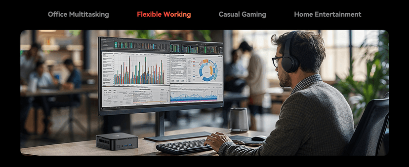 KAMRUI Mini Gaming PC, E3B 16GB RAM 512GB SSD Mini PC AMD Ryzen 5 7430U Micro Desktop Computers (Max 4.3GHz,6C/12T, Beat 5650U), Small Computer Support WiFi 6, BT5.2, Triple Display for Office Home