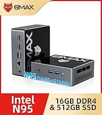 Bmax Mini PC B1 Pro Intel Gemini Lake N4000 (Up to 2.6GHz), 8GB LPDDR4 128GB eMMC Support M.2 SSD Expansion (512GB/2TB), 4K Dual Display 2.4G/5G WiFi & BT4.2 Mini Desktop Computer for Home/Office