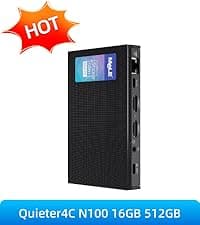 MeLE Mini PC Quieter 4C - 12th Gen N100, Fanless PC, 16GB Memory, 512GB Storage,with Windows 11 Pro, 2.4/5G Wi-Fi, Full-Functional USB-C, 4K Triple Display Desktop