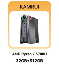 KAMRUI Mini PC with AMD Ryzen 7 PRO 5875U, 16GB DDR4 512GB M.2 SSD Mini Computer, Mini Gaming PC with USB Type-C, Desktop Computer Supports Triple 4K Display, WiFi 6, BT 5.2