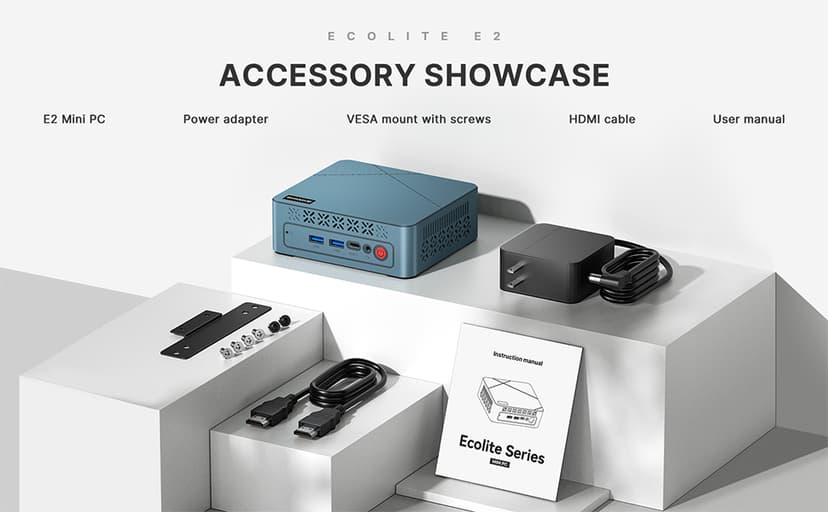 E2 Mini PC Ryzen 5 3550H, 16GB DDR4, 512GB SSD, Equipped 11 Pro Desktop Computers, WiFi 5 BT 5.2