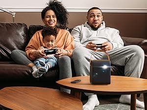 WEMAX Dice Outdoor Portable Projector, 3 Hours Battery, 700 ANSI Lumens Native 1080p, 4K Mini Movie Projector, Mobile Theater, WiFi Bluetooth HDMI USB, Dolby Audio DTS-HD, Auto Focus, Auto Keystone