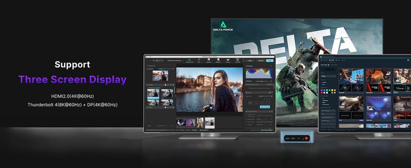 P2 Plus Mini PC, Intel i7 12700H Mini Desktop Computers, 32GB DDR5, 512GB NVMe, with Thunderbolt 4&Dual Gigabit Ethernet Ports, 4K Triple Display, Wi-Fi 6E, Bluetooth 5.2