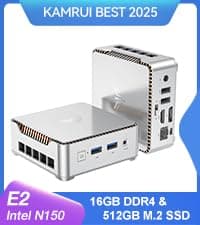 KAMRUI Essenx E2 Mini PC, 16GB RAM 1TB SSD Mini Computers,12th Alder Lake N97 (Beat N150, up to 3.6GHz) Micro PC, HDMI+DP1.4 Dual 4K UHD Small PC,Gigabit Ethernet,WiFi,BT,Home/Office Mini Desktop pc