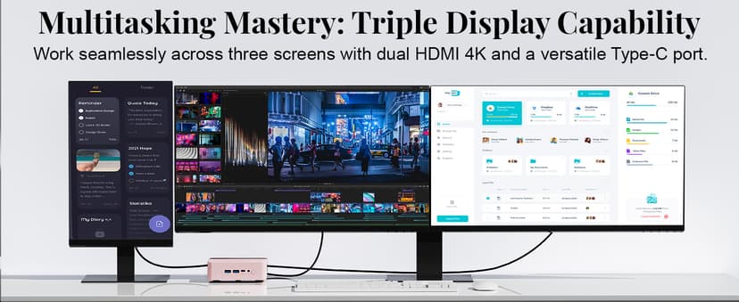 NIMO Mini PC Desktop, 16GB RAM 1TB SSD 12th Gen N100(Beat i3 1115G4) Mini Desktop Computers with USB3.2 BT5.2 WiFi 6, 4K Triple-Monitor Display Micro Computer for Student Home Office
