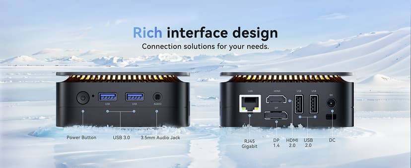 KAMRUI Mini PC Computer, Intel Processor N97 (up to 3.6 GHz), 16GB DDR4 RAM 256GB M.2 SSD, Mini Desktop Computer Support Dual 4K, WiFi, Bluetooth, Ethernet, HTPC for Business, Education, Home