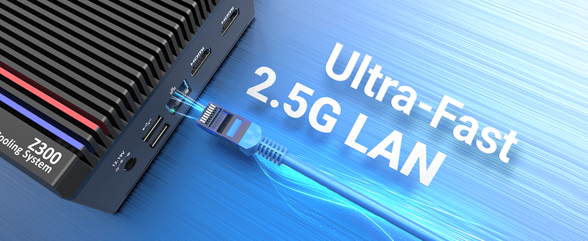 MINIX Fanless Windows 11 Pro Mini PC, Intel 12th Gen N300, NEO Z300-0dB 16GB DDR4, 512GB M.2 PCIe Gen3 x 4 SSD Micro Desktop Computer, 4K Dual Display/2.5G LAN, for Business Home Office Multi-Tasking