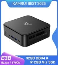KAMRUI GK3Plus Mini PC, 16GB RAM 512GB M.2 SSD Mini Computers,12th Gen Alder Lake N95 (up to 3.4GHz) Micro PC, 2.5''SSD, Gigabit Ethernet,4K UHD,WiFi,BT,VESA/Home/Business Small pc