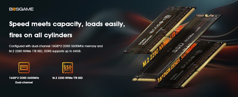 Mini Gaming PC M4, Dual 2.5G LAN Ryzen 7 7840HS Desktop Computers, 32GB DDR5 1TB PCIe4.0 NVMe SSD, Radeon 780M Graphics,Quad Display, Oculink/USB 4.0/HDMI/DP, Wi-Fi 6/ BT5.2