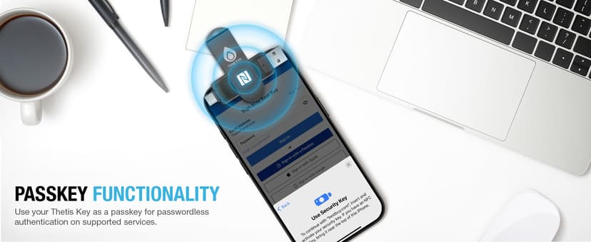 Thetis Pro FIDO2 Security Key, Two Factor Authentication NFC Security Key FIDO 2.0, Dual USB A Ports & Type C for Multi layered Protection (HOTP) in Windows/MacOS/Linux, Gmail, Facebook,Dropbox,Github