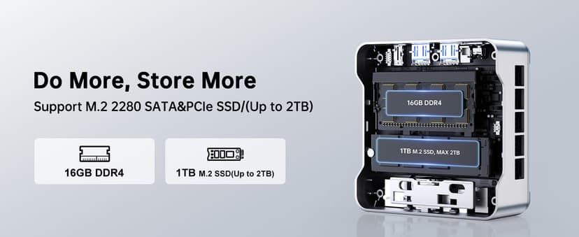 KAMRUI E2 Mini PC, 12th Gen Alder Lake- N97(up to 3.6GHz), 16GB DDR4 RAM 1TB M.2 SSD, Mini Computer Support 4K Display/USB3.0/WiFi/BT/Gigabit Ethernet Mini PC Home/Office