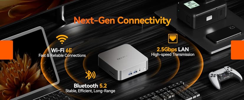 GEEKOM A8 AI Mini PC, AMD Ryzen 9 8945HS (up to 5.2GHz) Mini Computers, 32GB DDR5 5600MHz RAM&2TB PCIe 4.0 SSD, Windows 11 Pro Mini Desktop, AMD Ryzen AI/Radeon 780M/WiFi 6E/BT5.2/USB4/8K/Quad Display