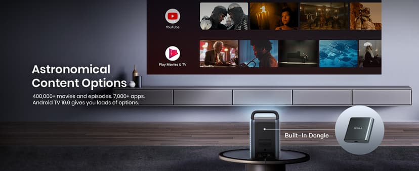NEBULA by Anker Cosmos Laser 1080P Projector, 4K Support, Outdoor Projector, Android TV 10.0 with 7000+Apps, Auto Focus, Auto Keystone Correction, Screen Fit, Home Theater, Movie Projector for Parties