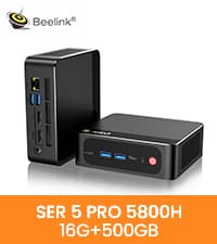 Beelink Mini PC AMD Ryzen 7 5825U Up to 4.5GHz 8C/16T, SER5 PRO Mini Computer with 32GB DDR4 RAM 1TB M.2 SSD, Support 2.5GLAN/4K Triple Screen Display(HDMI+DP+Type-C)/WiFi6/BT5.2/Home/Office