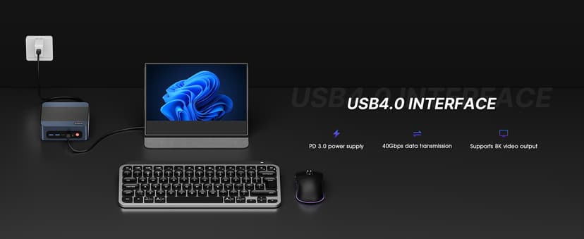 M4 Oculink Mini PC Ryzen 7 7840HS, Radeon 780M GPU, 11 Pro-OS Gaming Desktop Computers, 32GB DDR5 RAM, 1TB PCIe 4.0 NVMe 2280 SSD, Wi-Fi6, BT 5.2, Oculink Mini Computers