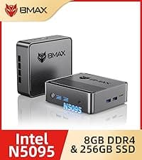 Bmax Mini PC B1 Pro Intel Gemini Lake N4000 (Up to 2.6GHz), 8GB LPDDR4 128GB eMMC Support M.2 SSD Expansion (512GB/2TB), 4K Dual Display 2.4G/5G WiFi & BT4.2 Mini Desktop Computer for Home/Office