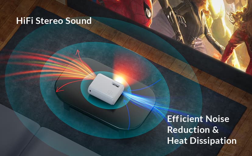 Mini Projector, CLOKOWE 2024 Upgraded Portable Projector with 9000 Lux and Full HD 1080P, Movie Projector Compatible with iOS/Android Phone/Tablet/Laptop/PC/TV Stick/Box/USB Drive/Game Console