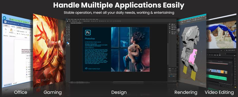 Beelink Mini PC, AMD Ryzen 7 6800U(up to 4.7GHz), 32GB LPDDR5 1TB PCIe4.0, Radeon 680M Graphics Triple 4K Display, Wi-Fi 6/BT5.2, Office Mini Desktop Computer