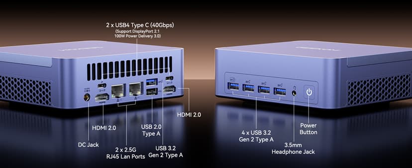 GEEKOM Mini PC AX8 Max, Dual 2.5G Lan AMD Ryzen 7 8745HS (Up to 4.9GHz, 3 Mode) Desktop Computers, Radeon 780M, 32GB DDR5 5600MHz RAM 1TB PCIe SSD, 2xUSB4/PD/WOL/8K 4 Display/Gaming/Business/Win11 Pro