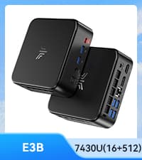 KAMRUI Mini Gaming PC, E3B 16GB RAM 512GB SSD Mini PC AMD Ryzen 5 7430U Micro Desktop Computers (Max 4.3GHz,6C/12T, Beat 5650U), Small Computer Support WiFi 6, BT5.2, Triple Display for Office Home