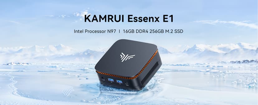 KAMRUI Mini PC Computer, Intel Processor N97 (up to 3.6 GHz), 16GB DDR4 RAM 256GB M.2 SSD, Mini Desktop Computer Support Dual 4K, WiFi, Bluetooth, Ethernet, HTPC for Business, Education, Home