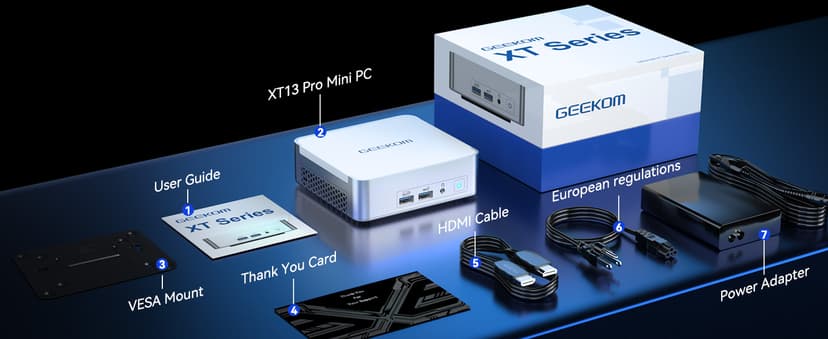 GEEKOM Mini PC XT13 Pro, with 13th Gen Intel i9-13900H Mini Computers(14 C/20T, Up to 5.4GHz) 32GB DDR4/2TB PCIe Gen 4 SSD Windows 11 Pro Support USB 4.0/2.5G LAN/8K/Quad Displays/Wi-Fi 6E/BT5.2